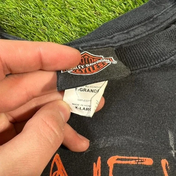 Y2K Harley Long Sleeve Never Faked XL Sleeve hits skull biker - Picture 3 of 7